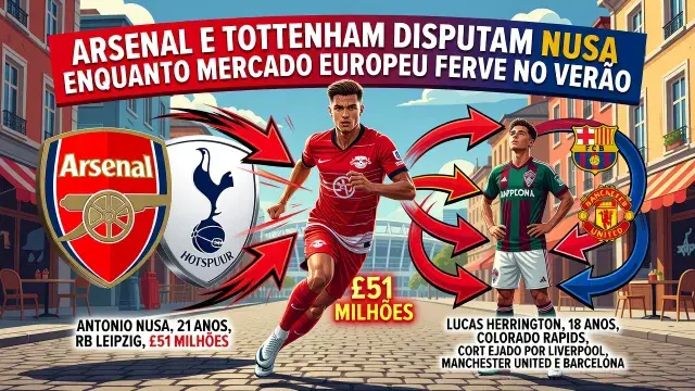 Arsenal e Tottenham disputam Nusa enquanto mercado europeu ferve no verão